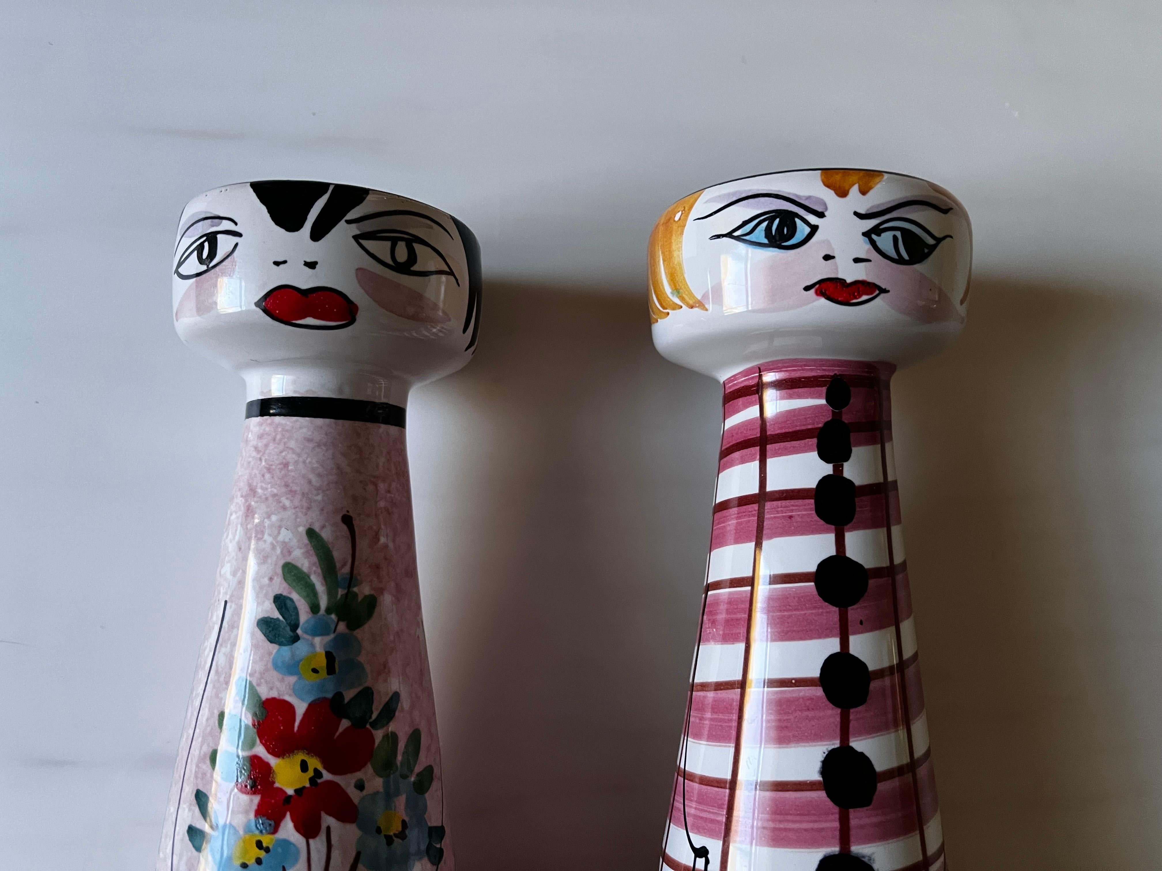 Mid-Century Modern Pair of Vintage Whimsical Italian Ceramic Salt and Pepper Shakers