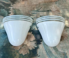 Pair of Mid-Century Modern White Murano Glass Sconces by Leucos, c. 1970s