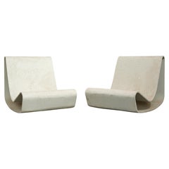 Pair of Used Willy Guhl Concrete Loop Chairs, 1970s, Switzerland 