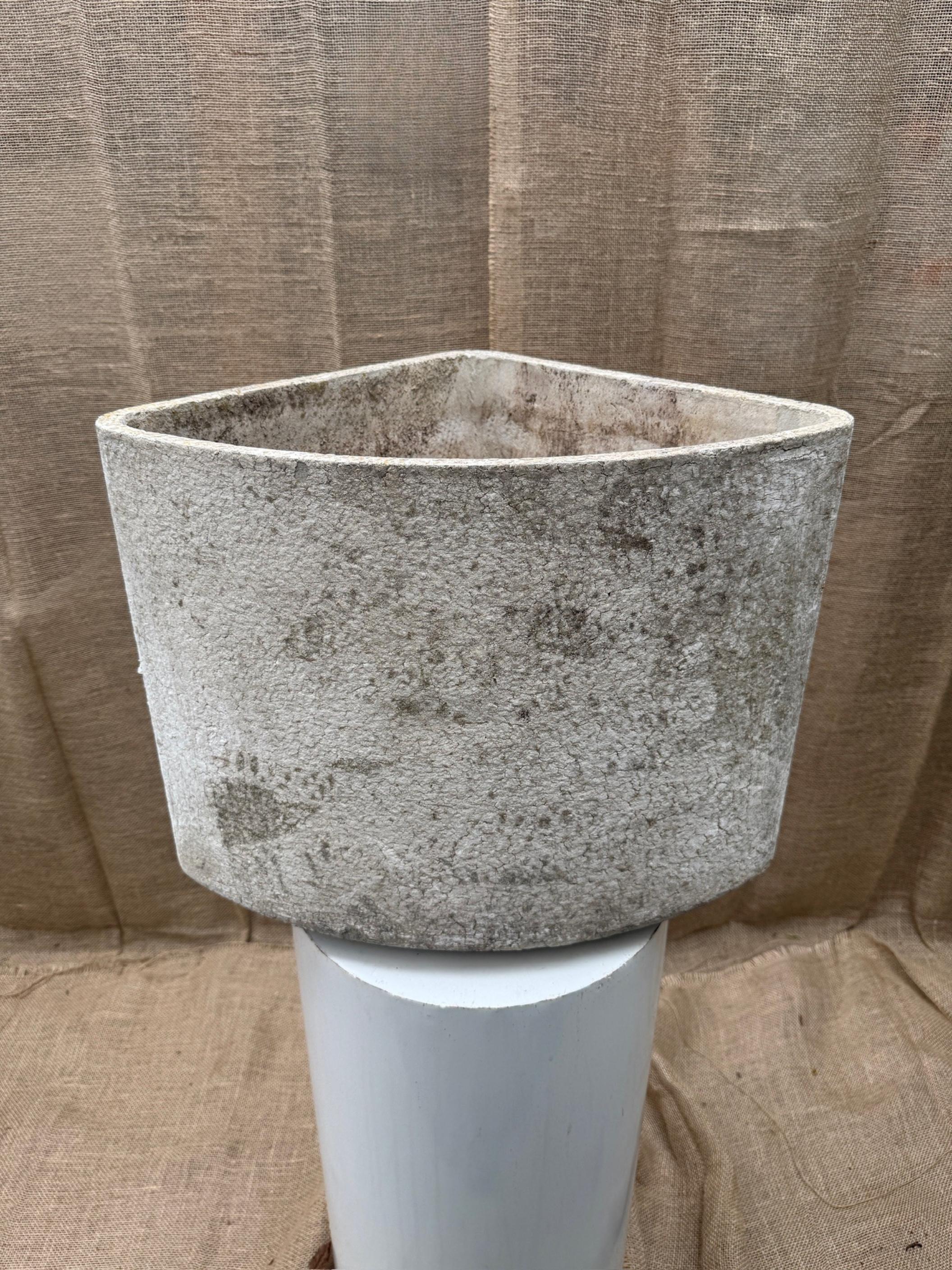 Coppia di fioriere angolari in fibra di cemento svizzero Willy Guhl d'epoca con patina invecchiata 2