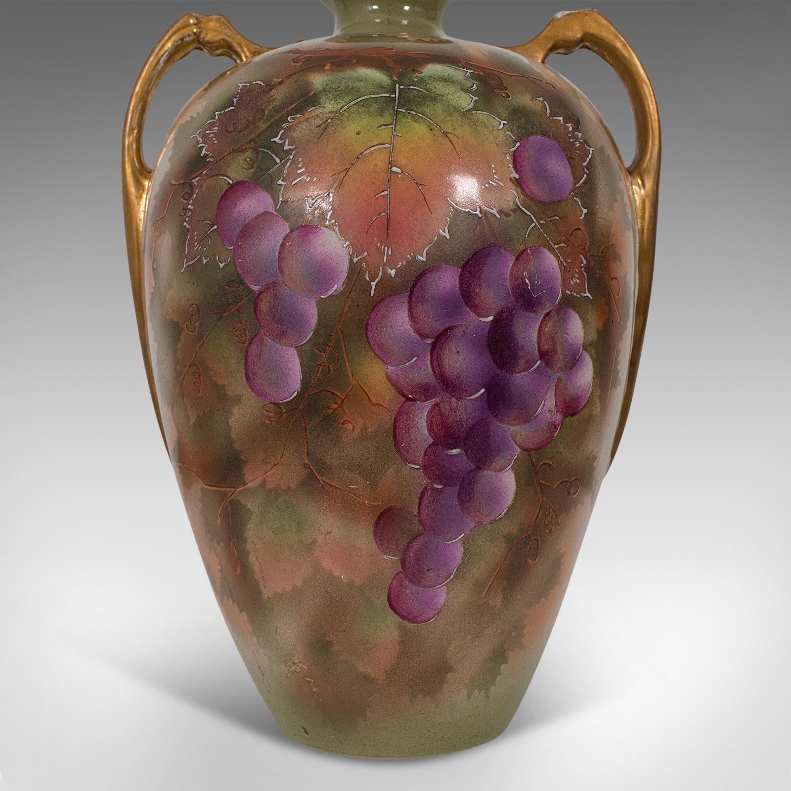 Pair of Vintage Wine Amphora, English, Ceramic, Decorative, Vessel, Hand Painted For Sale 5