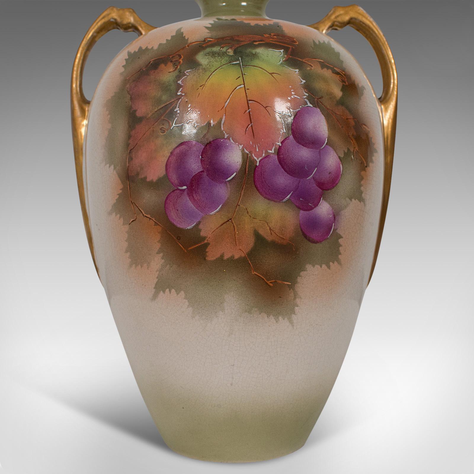 Pair of Vintage Wine Amphora, English, Ceramic, Decorative, Vessel, Hand Painted For Sale 6