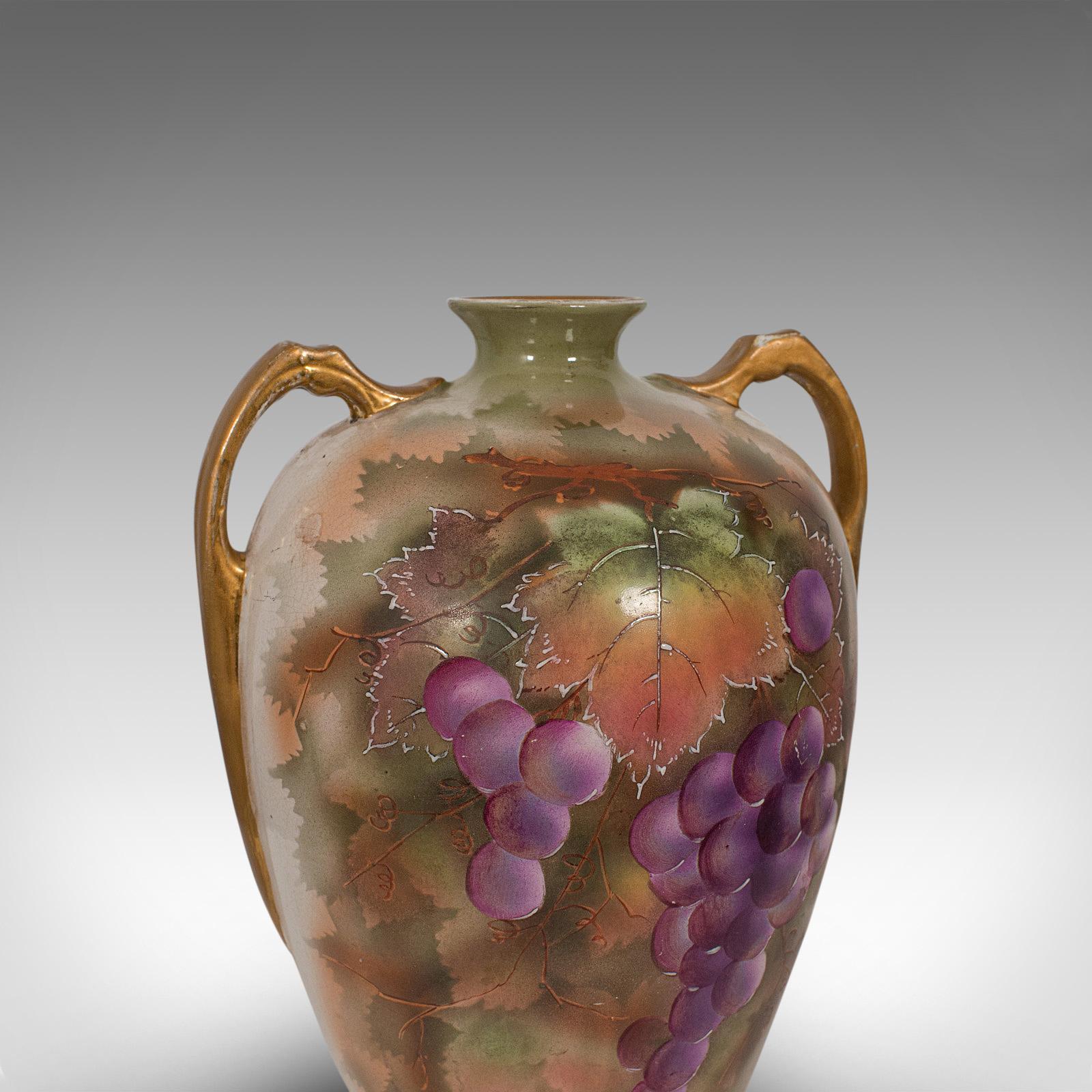 Pair of Vintage Wine Amphora, English, Ceramic, Decorative, Vessel, Hand Painted For Sale 3