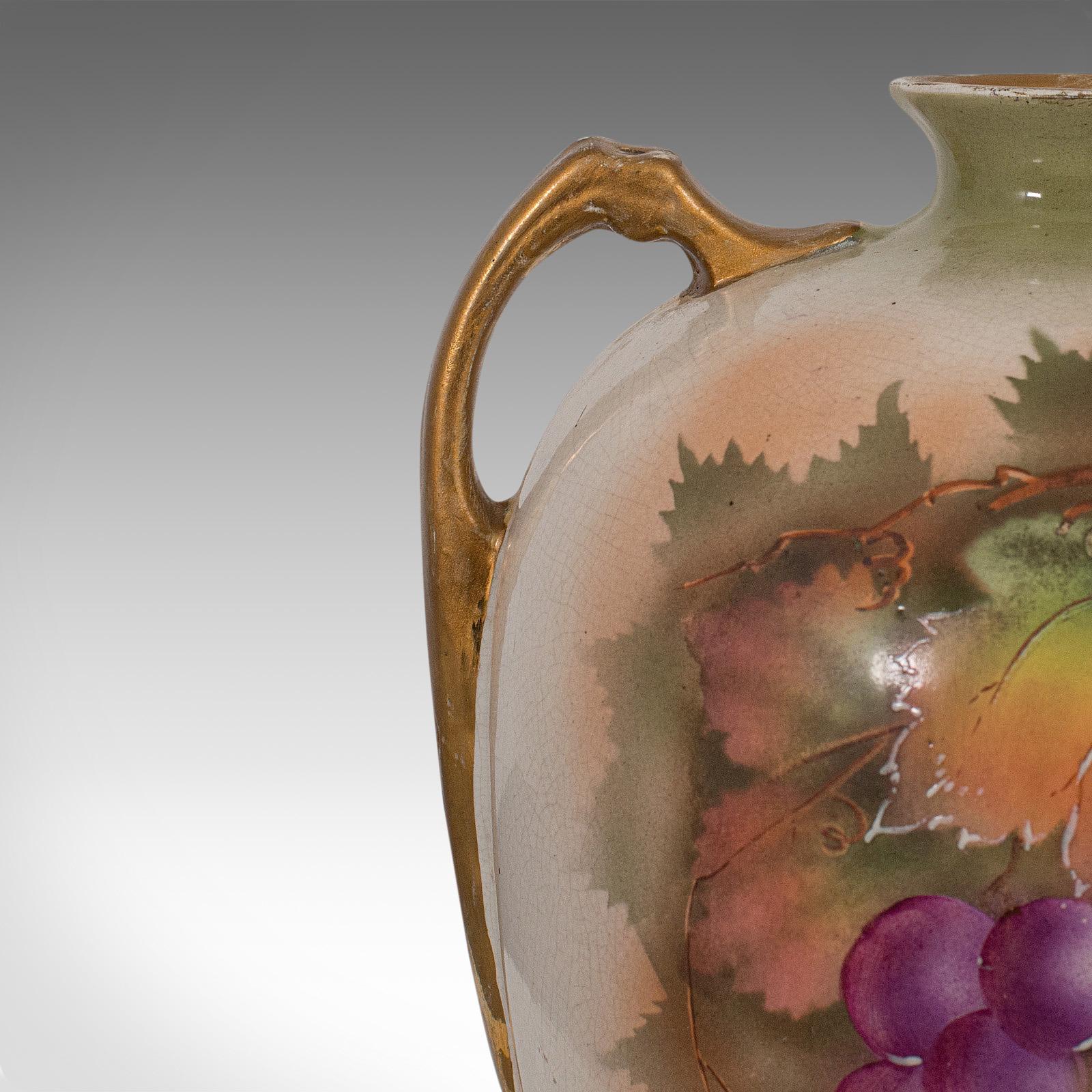 Pair of Vintage Wine Amphora, English, Ceramic, Decorative, Vessel, Hand Painted For Sale 4