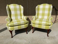 Pair of Vintage Wingback Chairs, Mid 20th Century
