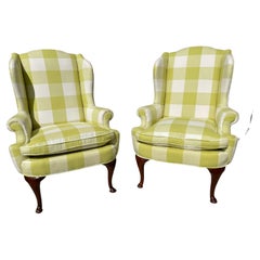 Pair of Vintage Wingback Chairs, Mid 20th Century