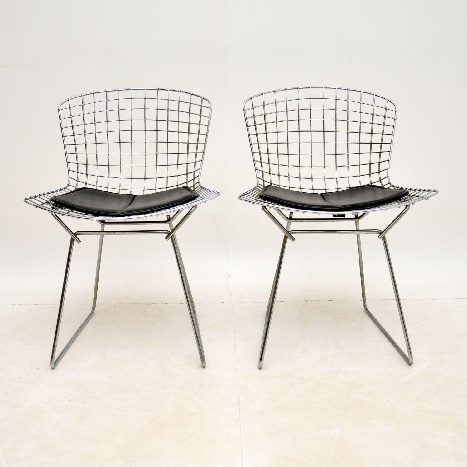 A pair of excellent original wire chairs designed by Harry Bertoia. These are original productions by Knoll from the 1960’s, they were made in the USA.

They are not stamped as they are early, you can tell they are genuine from the way each