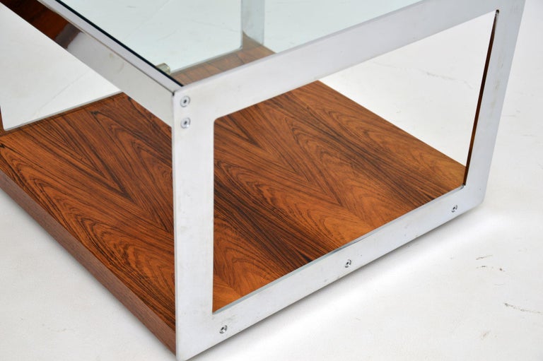 Pair of Vintage Wood and Chrome Merrow Associates Side Tables For Sale ...