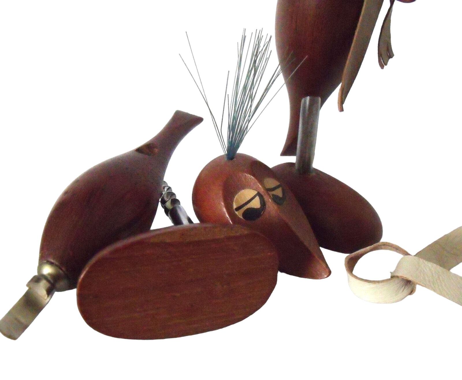 Paar Vintage-Korkenzieher-Flaschenöffner aus Holz mit Crow Bird, dänisches Design, Dänemark (Dänisch) im Angebot