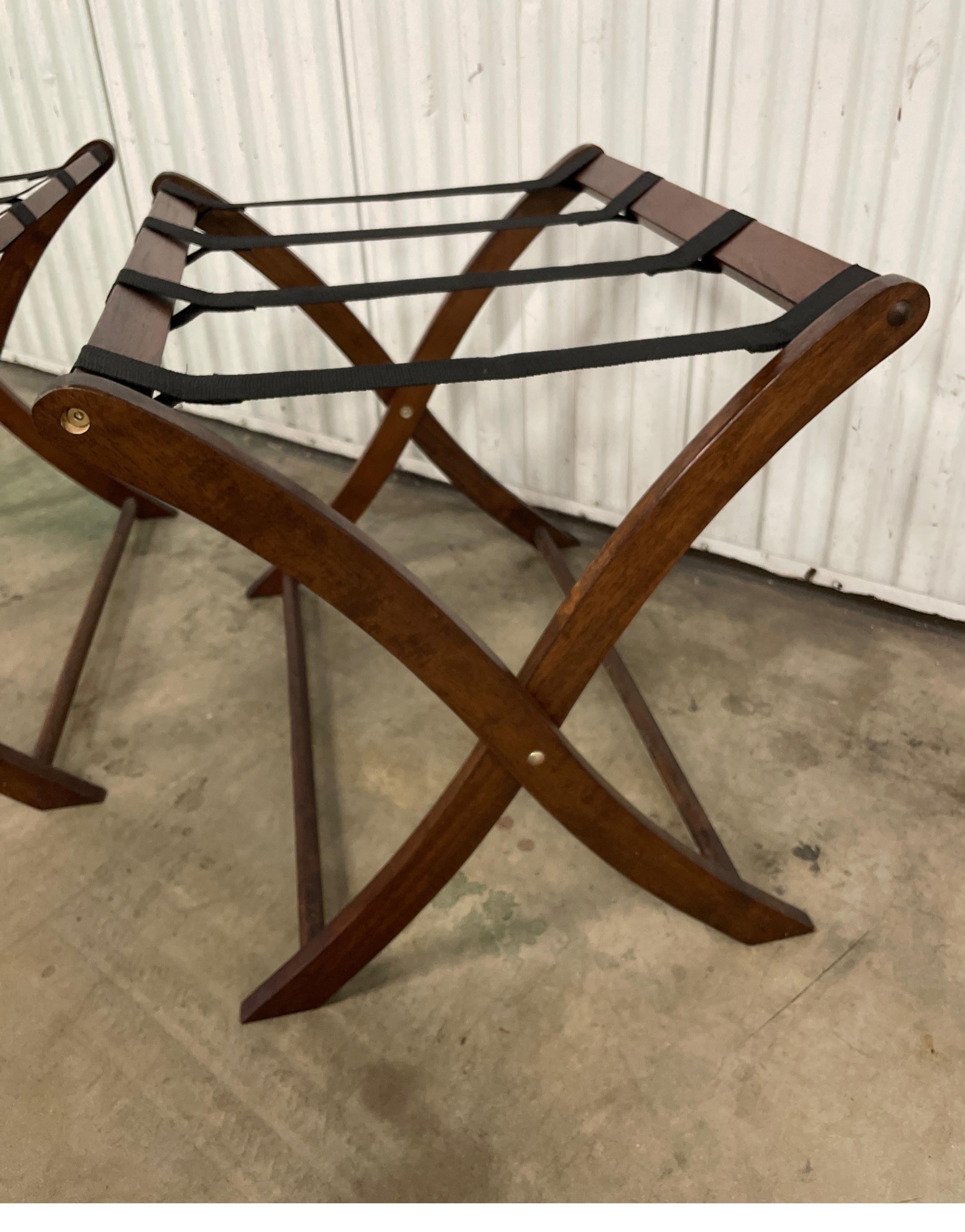 20th Century Pair of Vintage Wood Luggage Racks For Sale