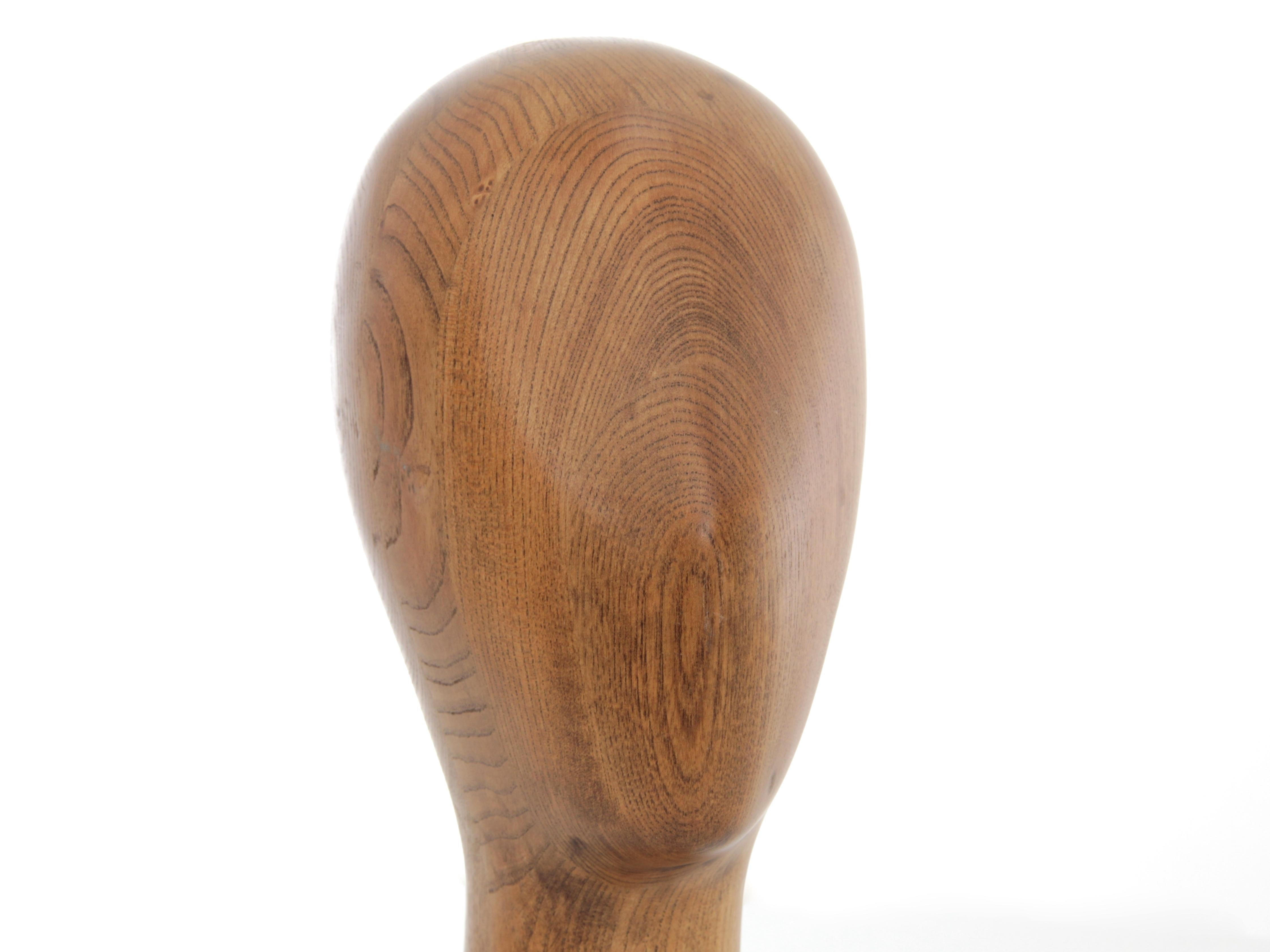 Scandinavian Pair of Vintage Wood Mannequin Head For Sale