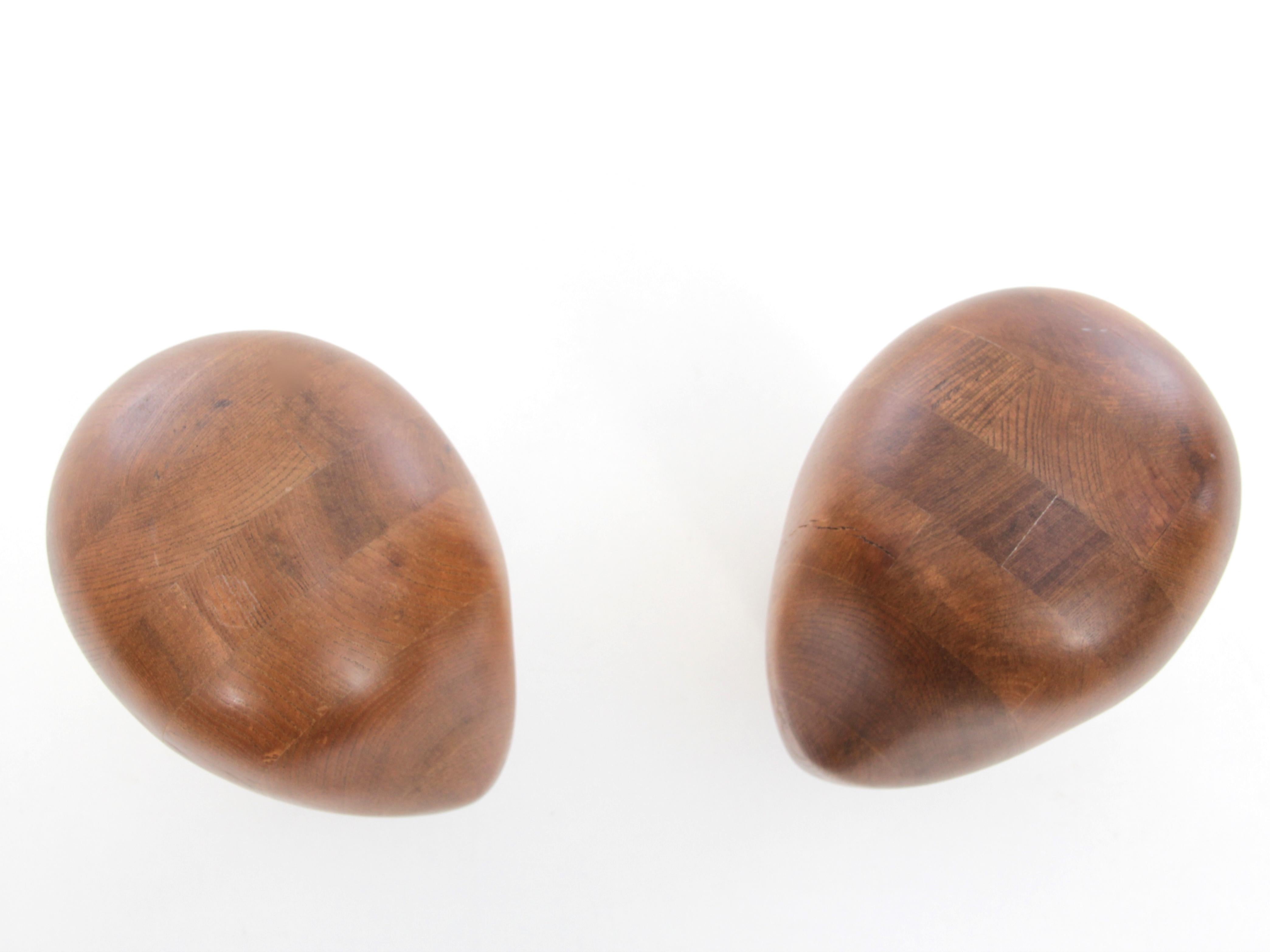 Mid-20th Century Pair of Vintage Wood Mannequin Head For Sale