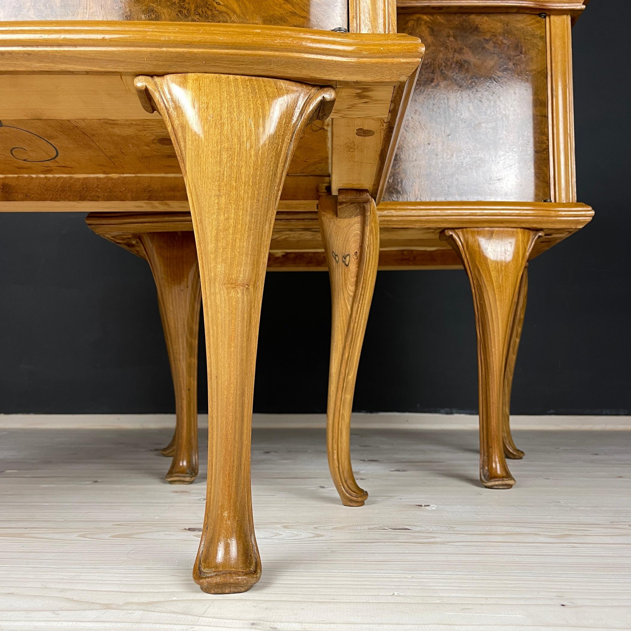 Paire de tables de nuit vintage en bois, Italie, années 1950 en vente 4