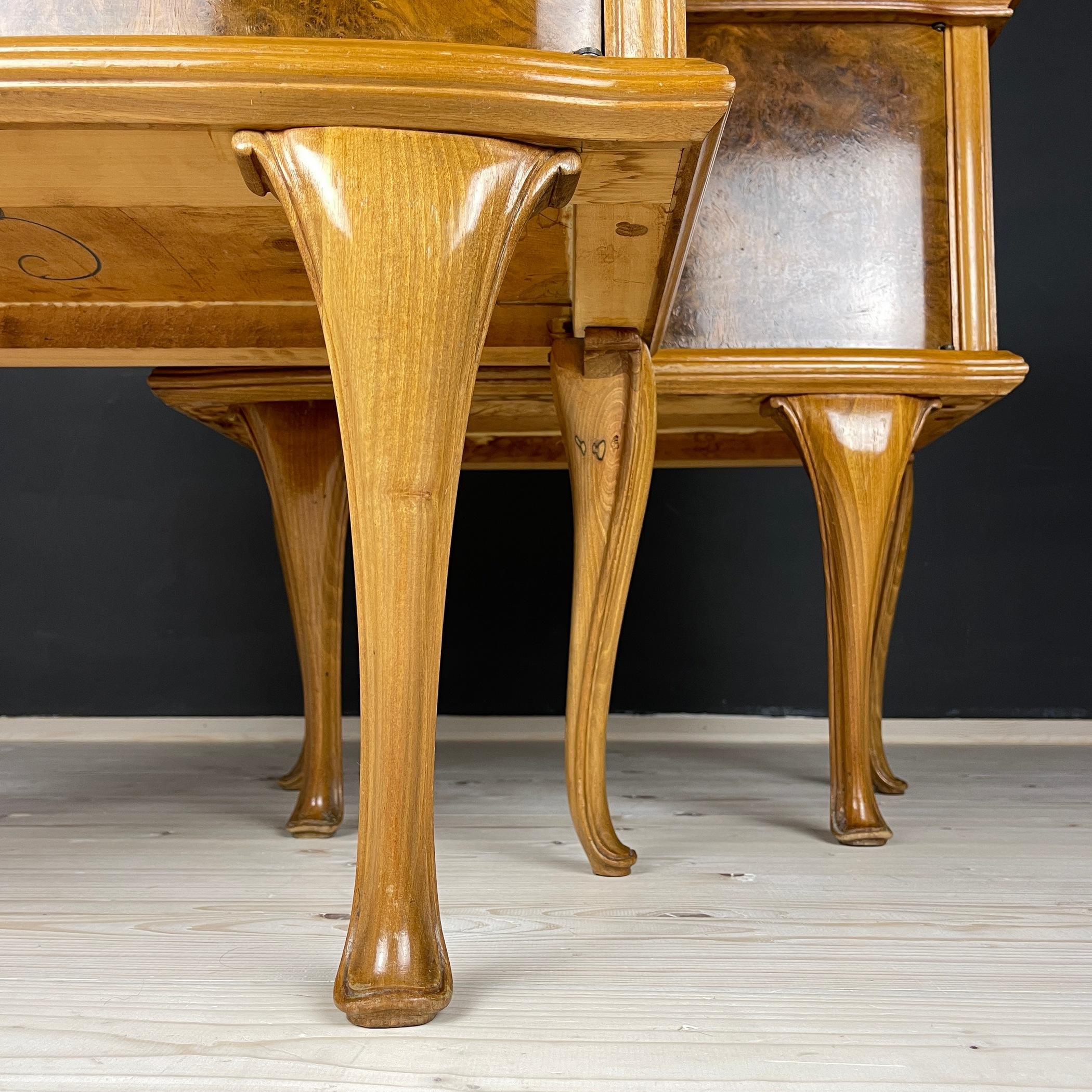 Pair of Vintage Wood Nightstands, Italy, 1950s For Sale 5