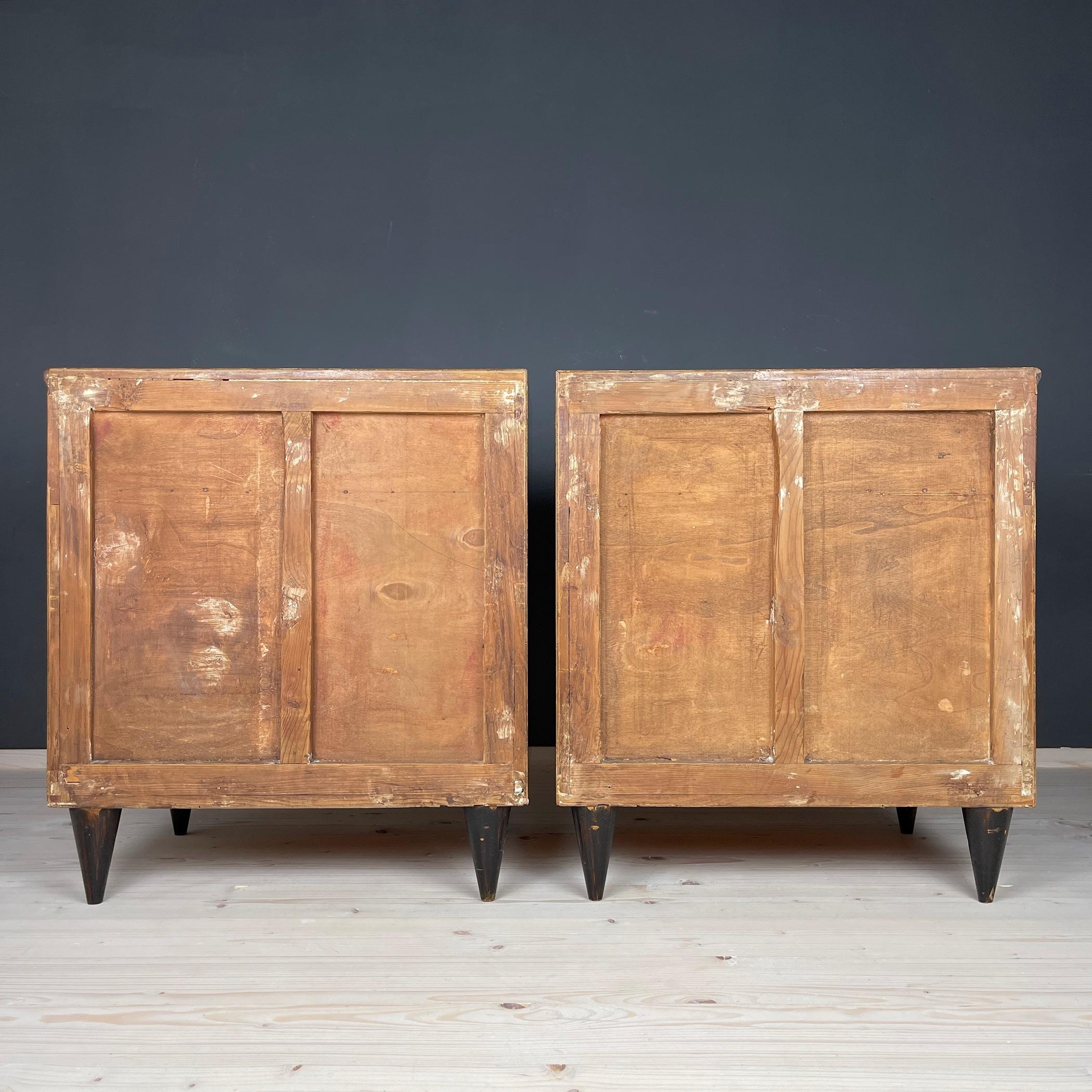 Pair of Vintage Wood Nightstands, Italy 1950s For Sale 5