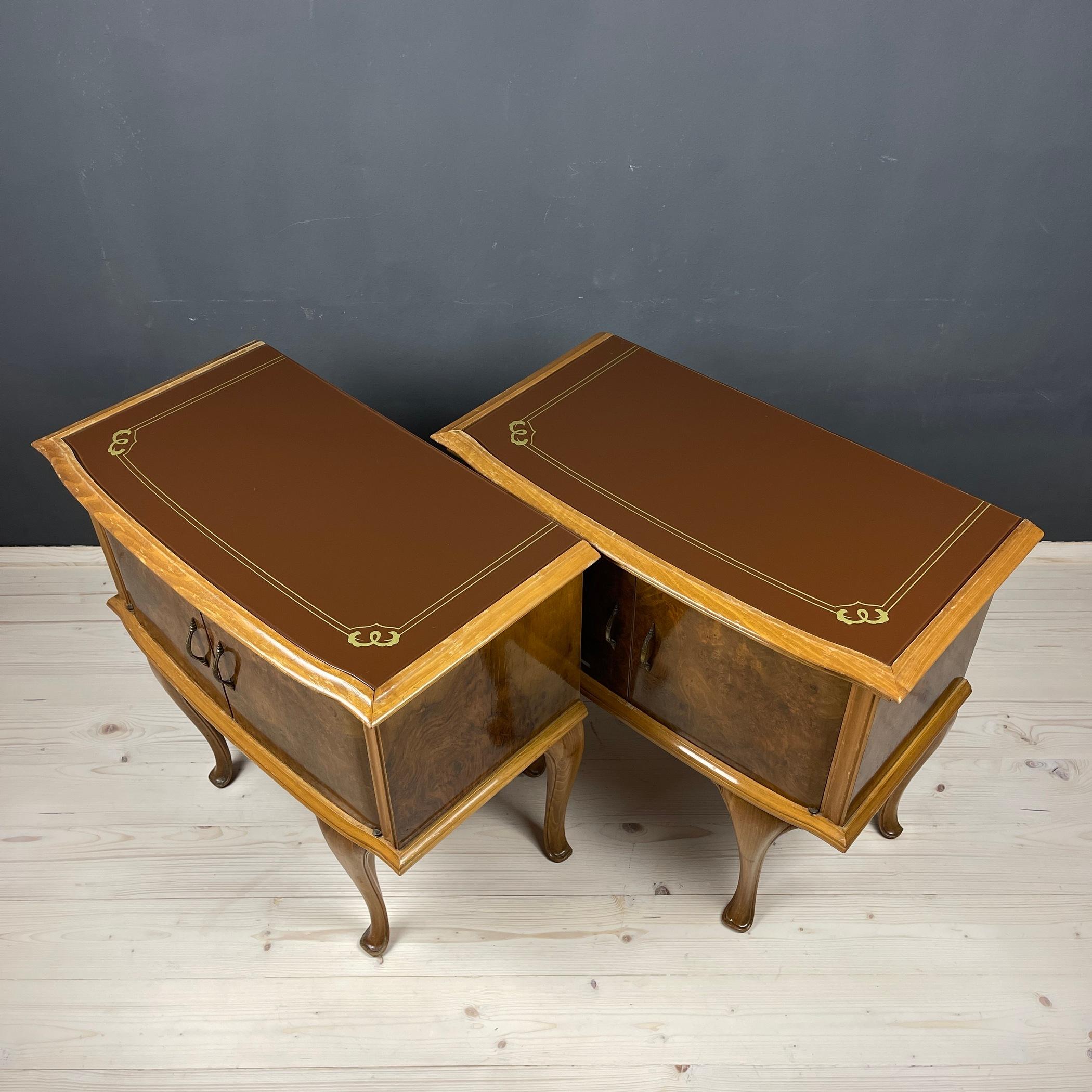 20th Century Pair of Vintage Wood Nightstands, Italy, 1950s For Sale