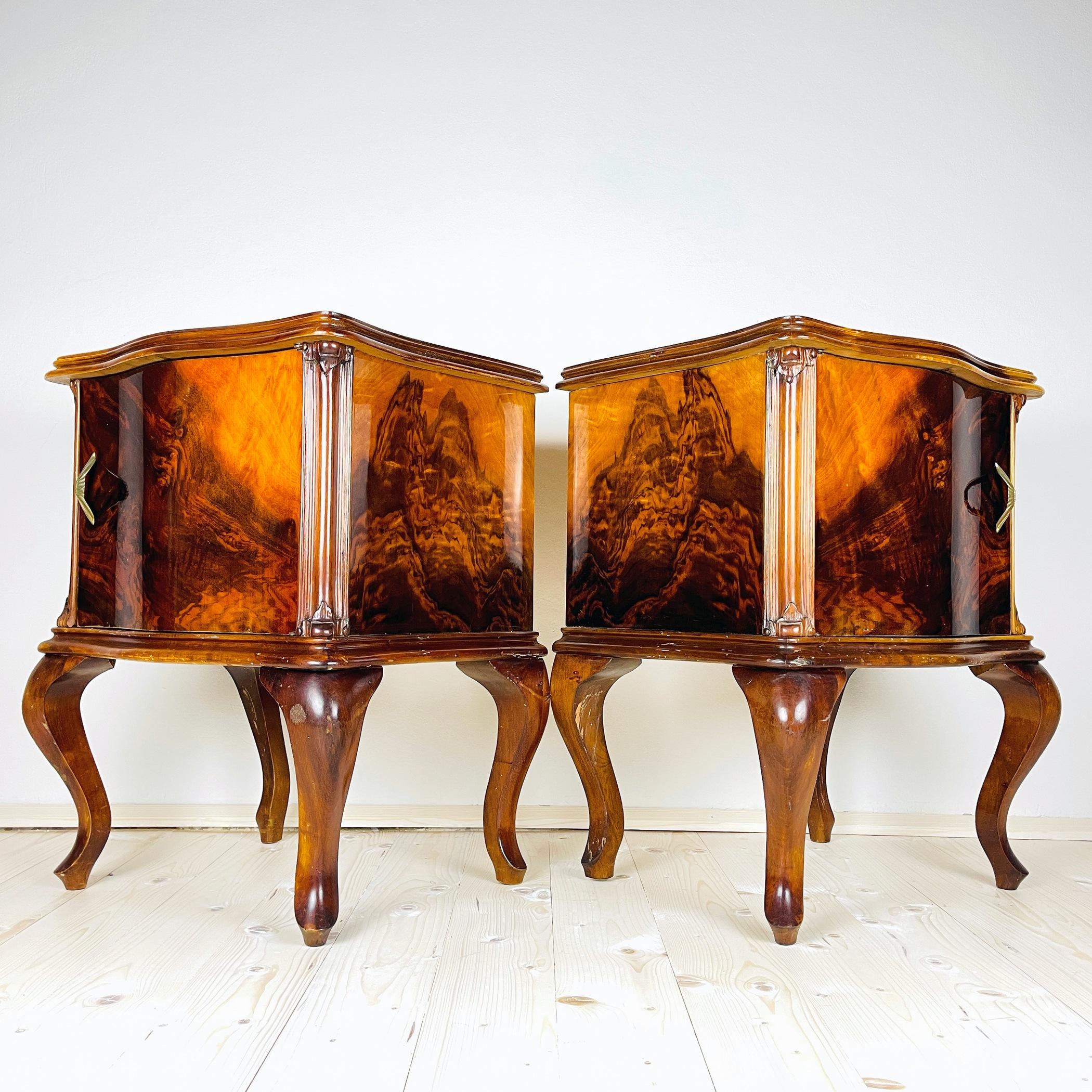 Pair of Vintage Wood Nightstands, Italy, 1960s In Good Condition For Sale In Miklavž Pri Taboru, SI