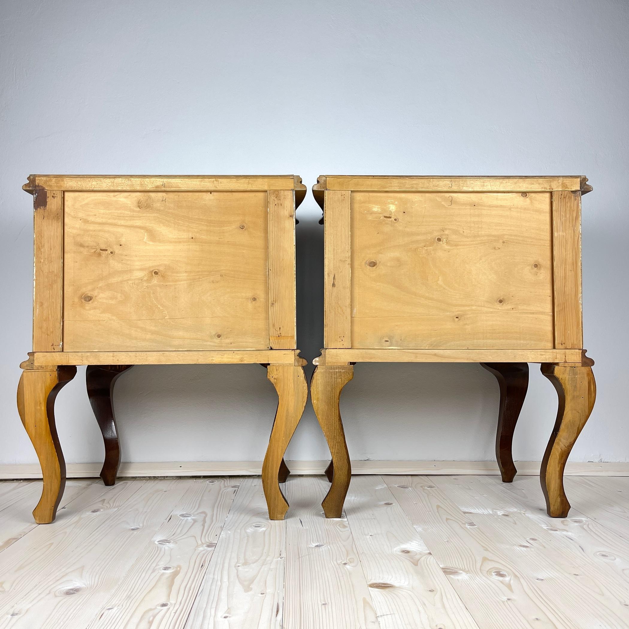 Pair of Vintage Wood Nightstands, Italy, 1960s For Sale 2