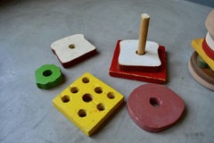 Pair of Vintage Wood Stacking Toys