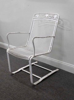 Pair of Vintage Woodard Wrought Iron Flex Rocking Chairs Mid Century Modern
