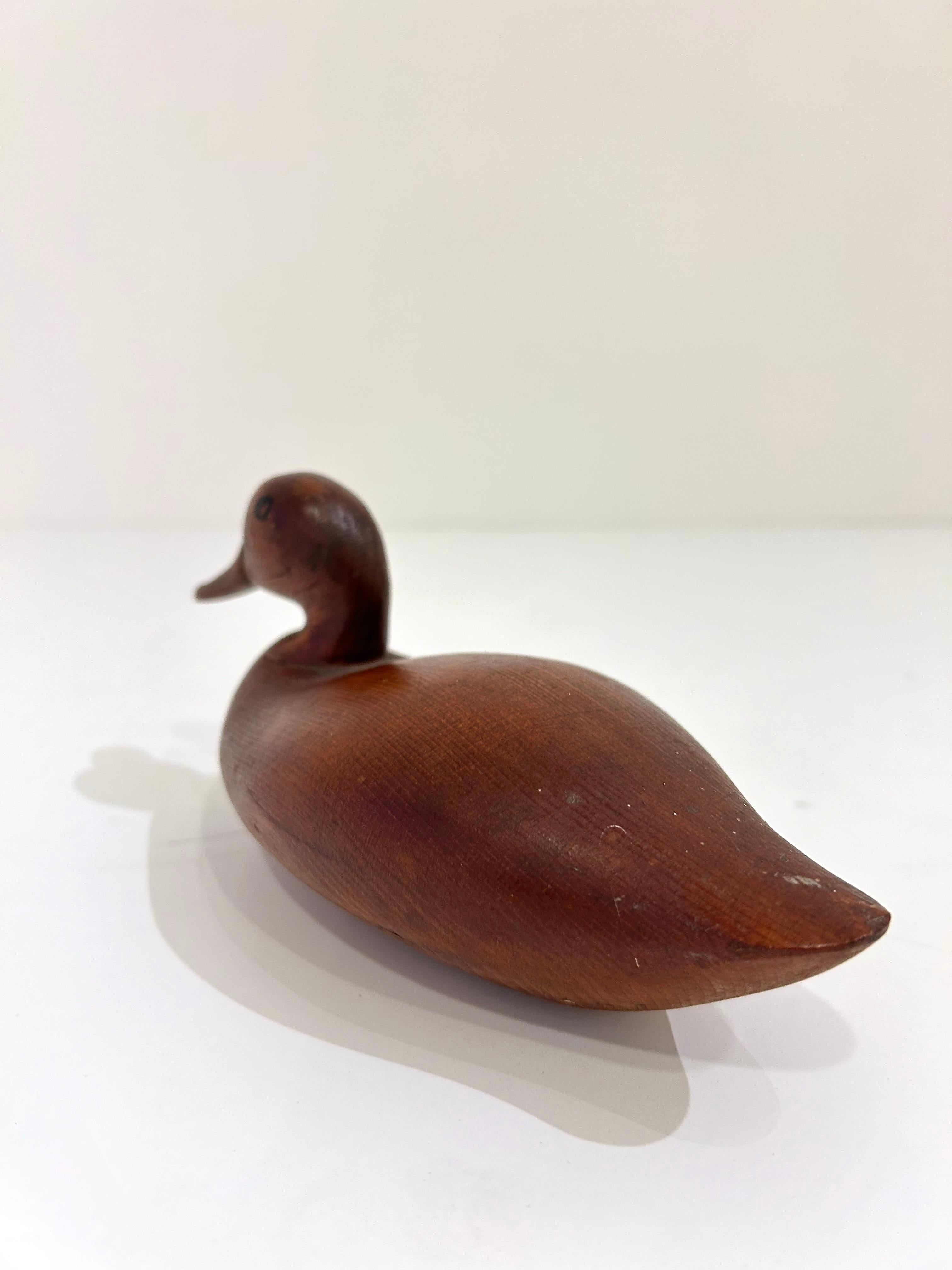 Pair of Vintage Wooden Duck Decoys For Sale 5