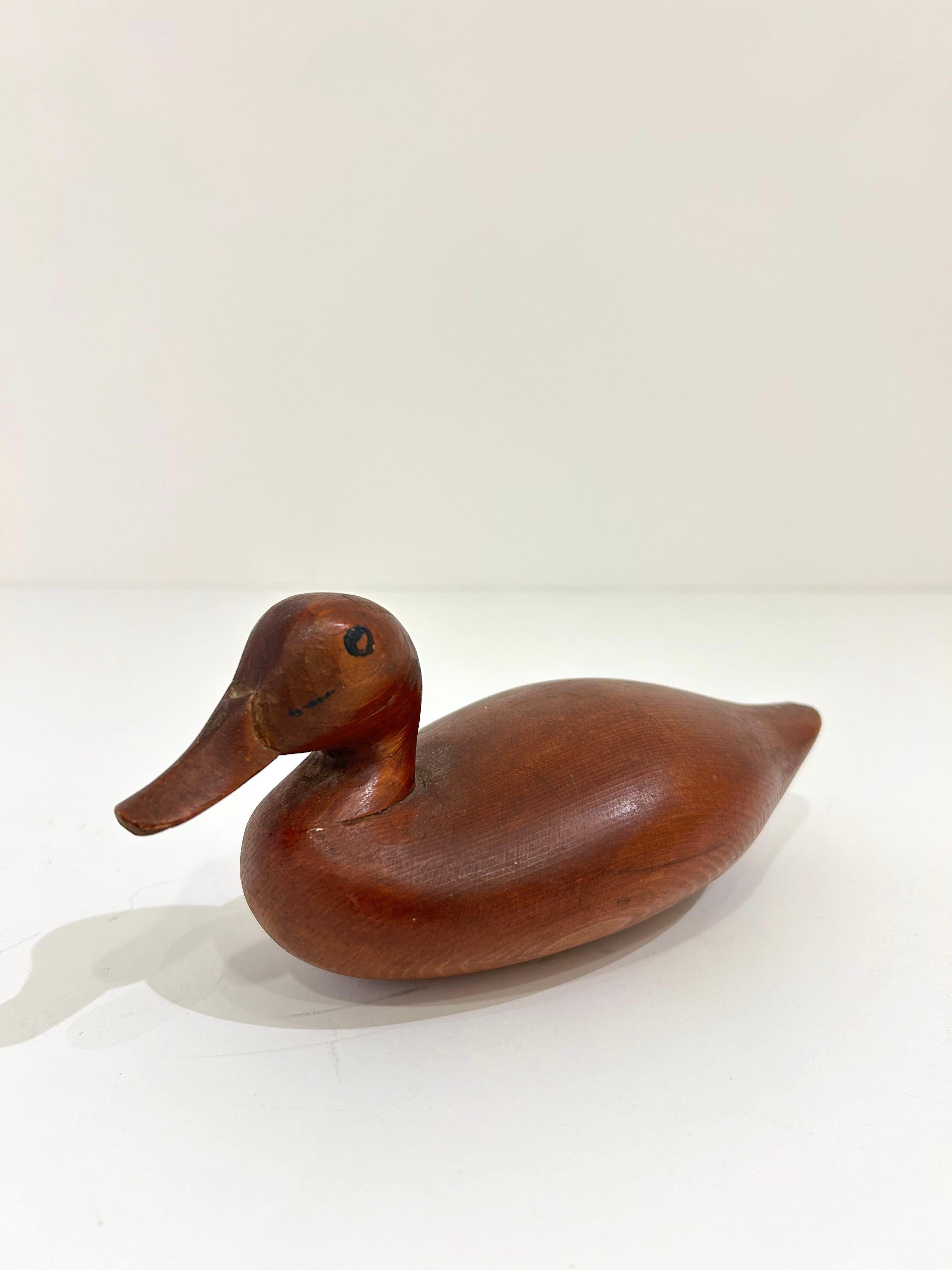 Pair of Vintage Wooden Duck Decoys For Sale 3