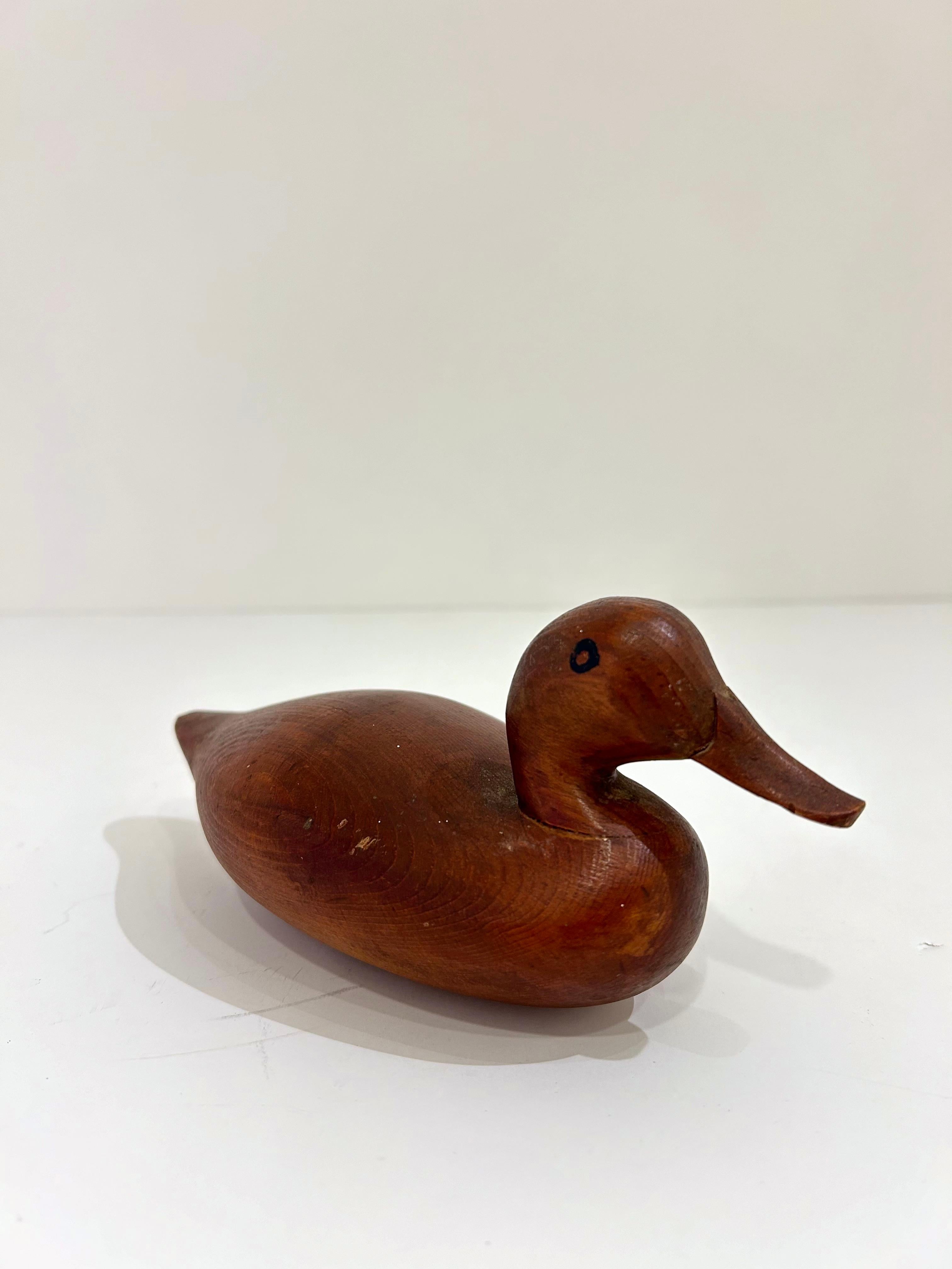Pair of Vintage Wooden Duck Decoys For Sale 4