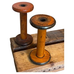 Paar Vintage-Holzspools aus Holz