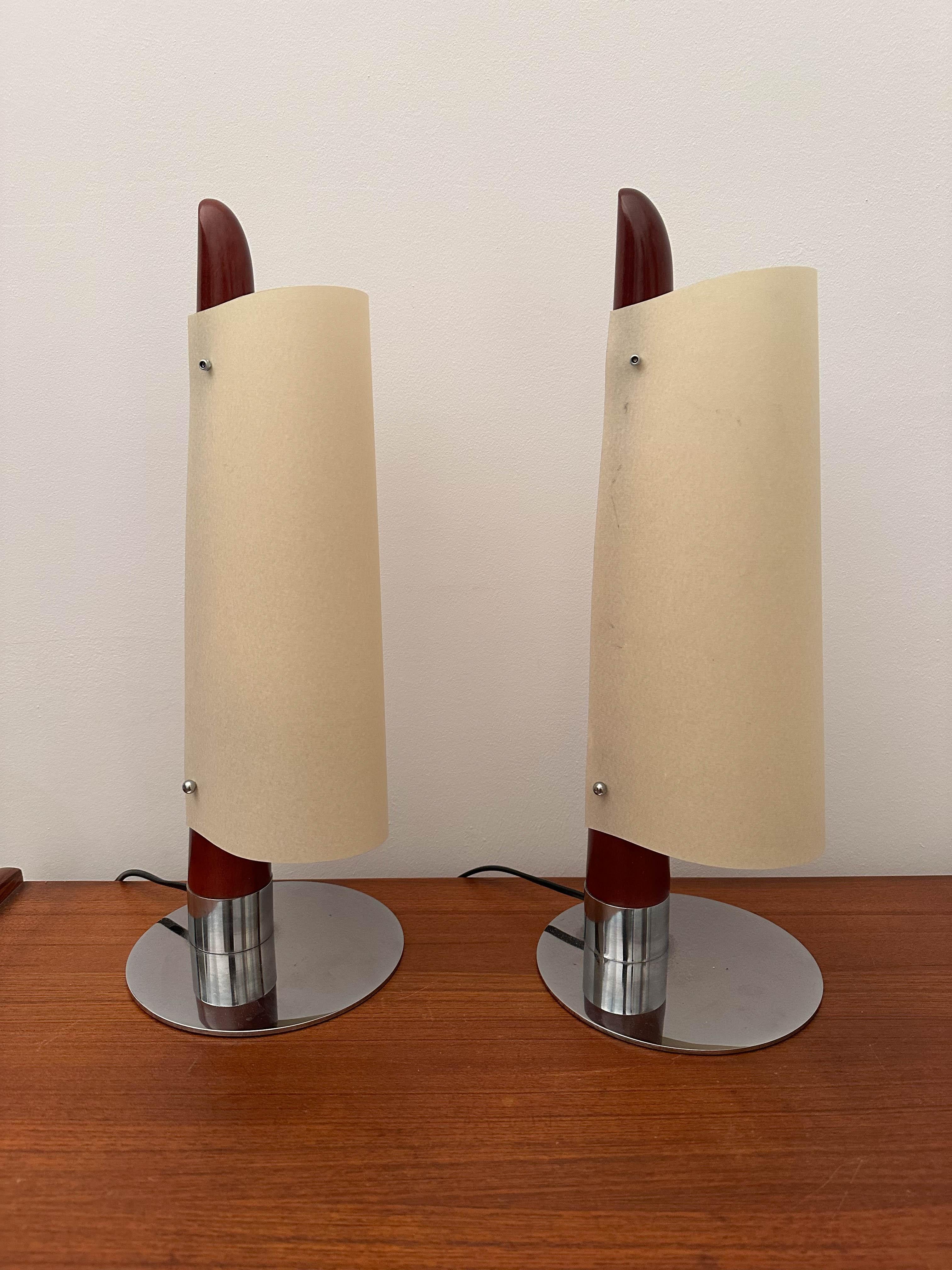 Paire de lampes de table vintage en bois attribuée à Taller Uno, Espagne. en vente 2