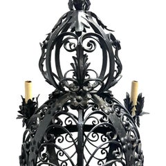 Pair of Vintage Wrought Iron Chandeliers, Sold Individually