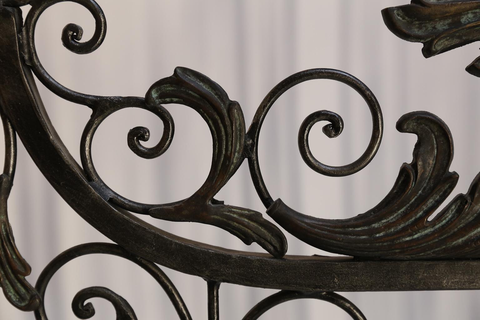 Pair of Vintage Wrought Iron Filigree Gates For Sale 3