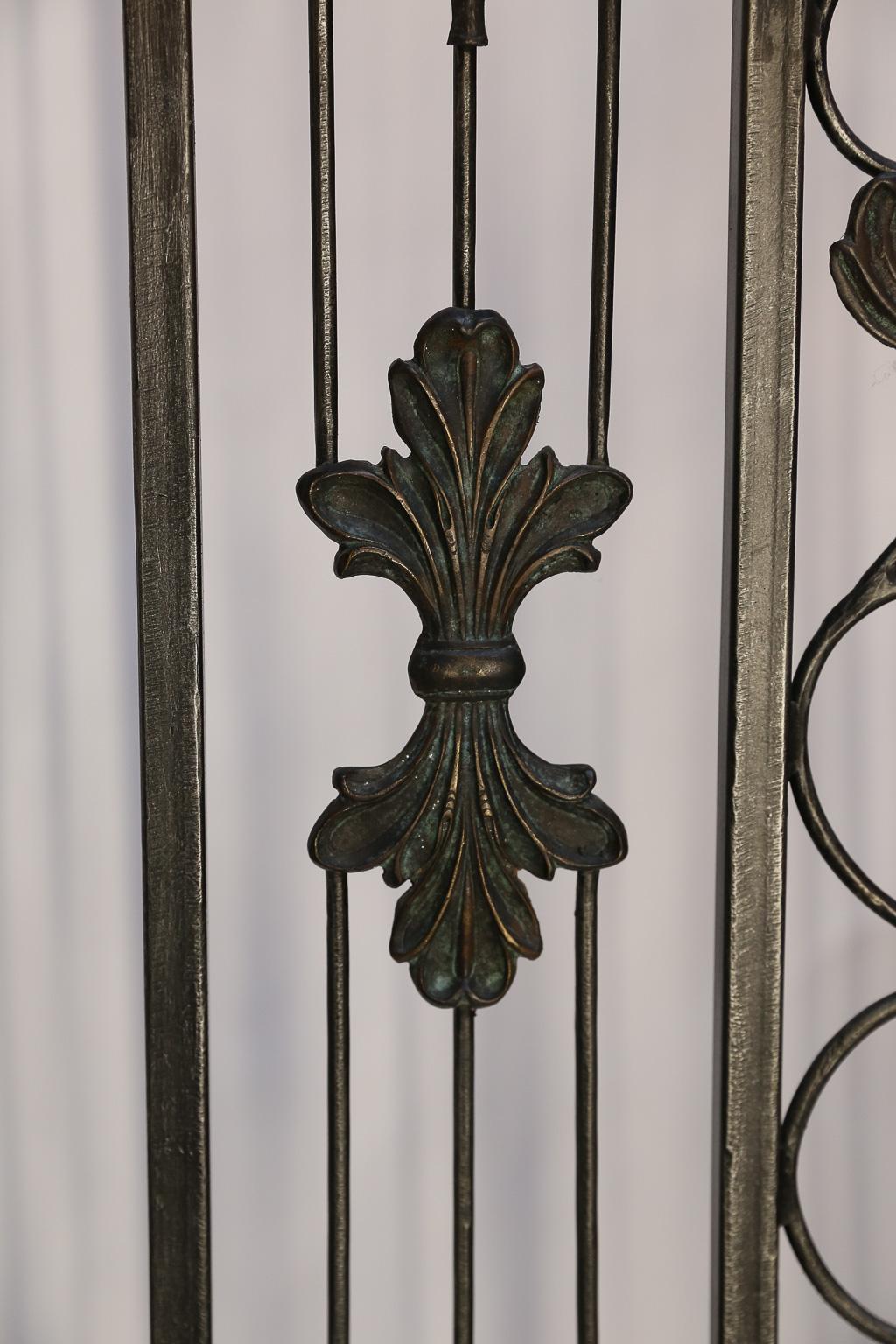 20th Century Pair of Vintage Wrought Iron Filigree Gates For Sale