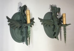 Pair of vintage Wrought Iron Wall Sconces