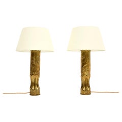 Pair of Vintage WW1 Trench Art Shell Case Lamps