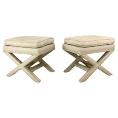 Pair of Vintage X-Form Regency Benches
