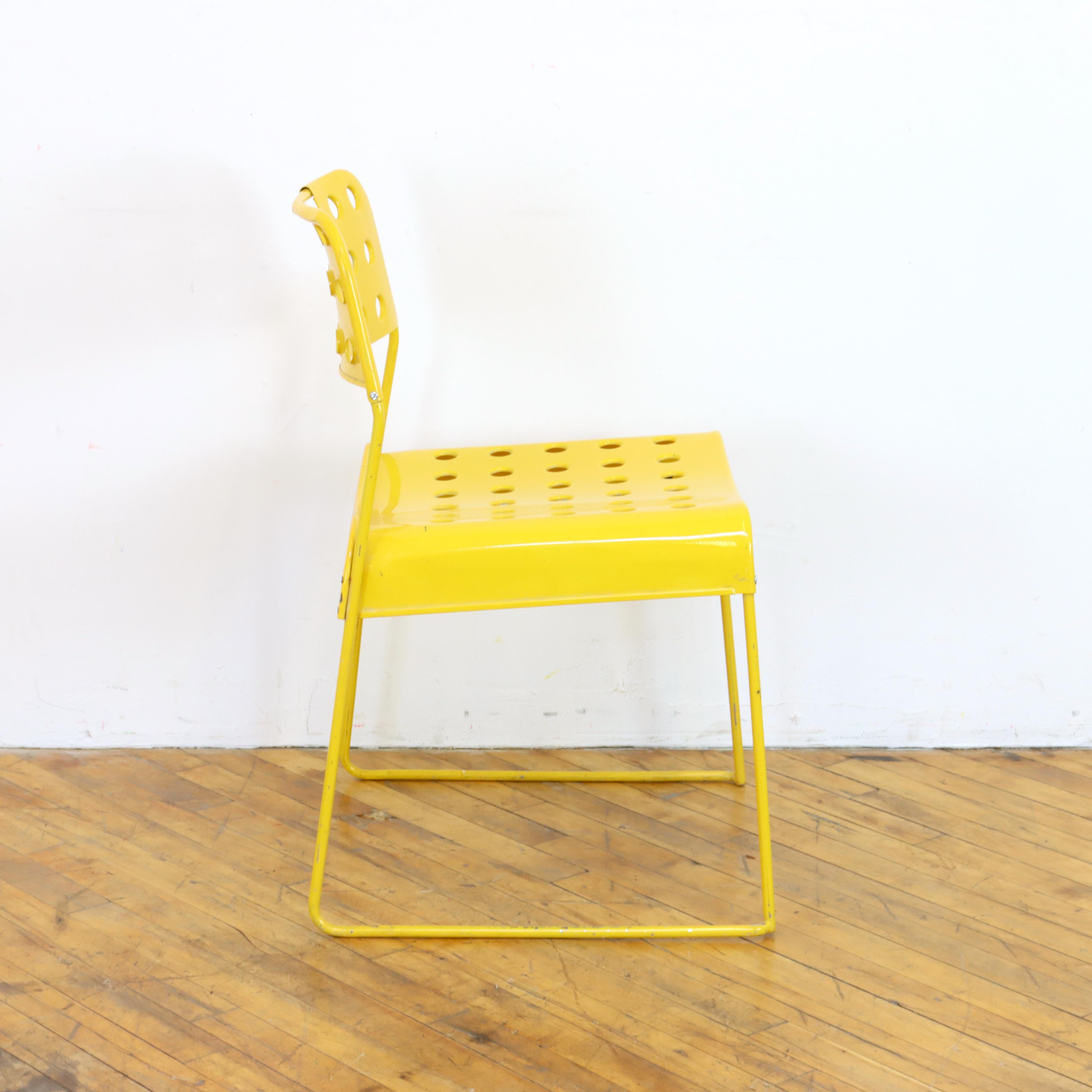 Italian Pair of Vintage Yellow Omkstak Chairs  For Sale
