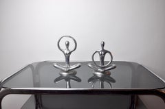 Pair of vintage Yogi aluminum photo holders, Denmark 1980