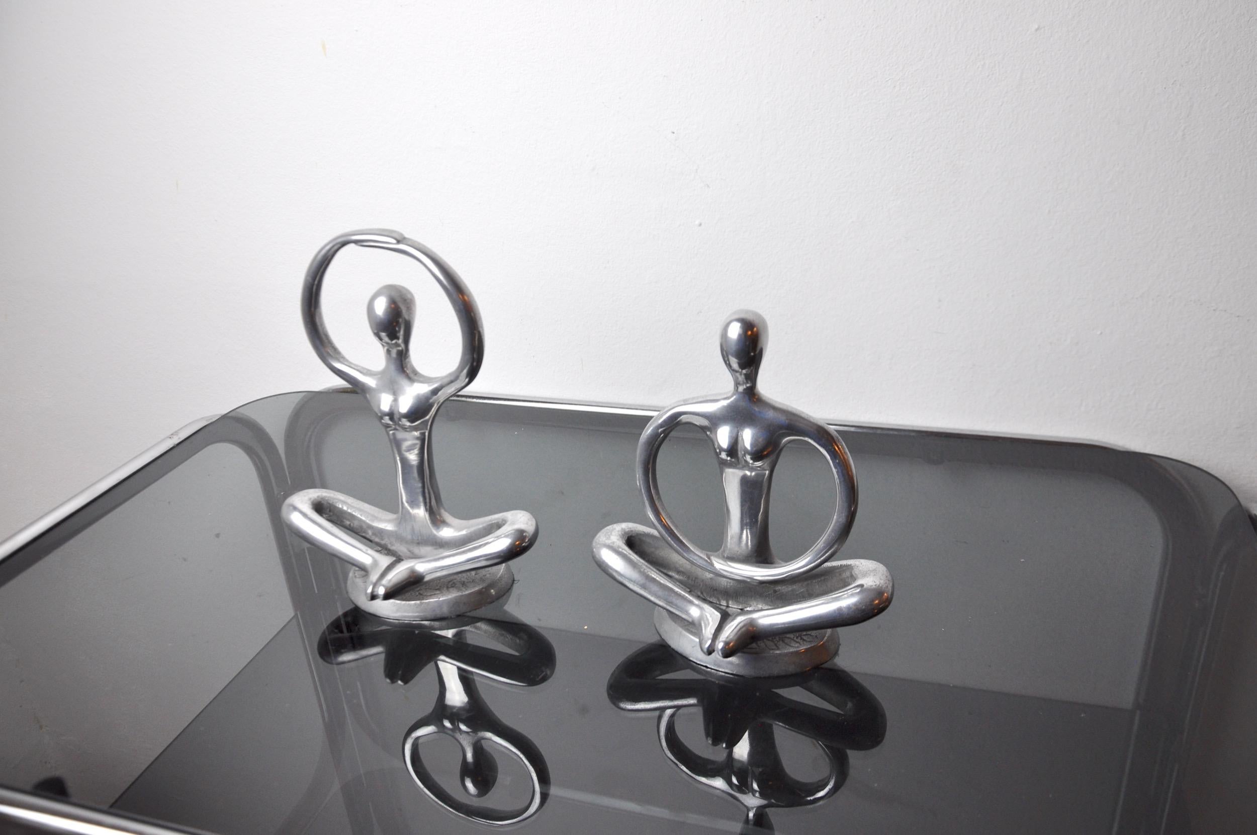 Danish Pair of vintage Yogi aluminum photo holders, Denmark 1980 For Sale