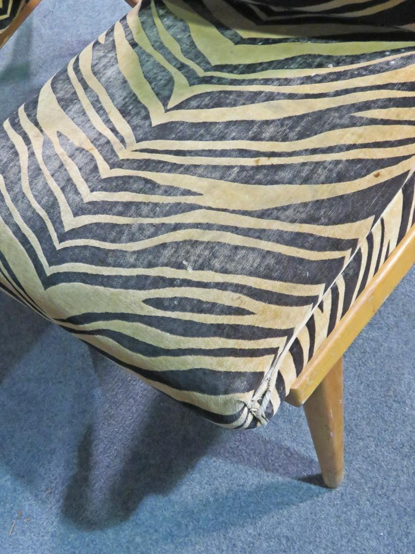 Pair of Vintage Zebra Print Lounge Chairs 3