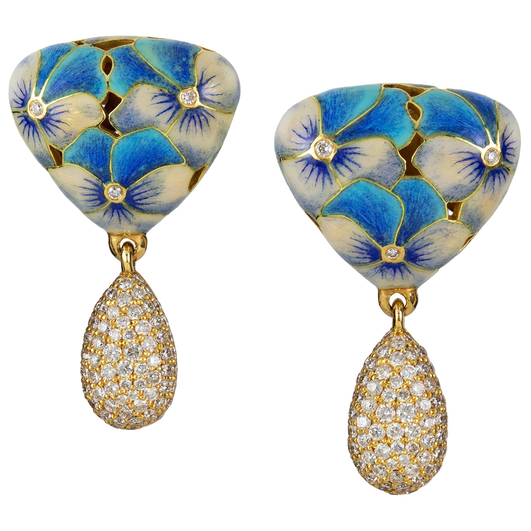 Pair of Viola Tricolor Earrings by Ilgiz F