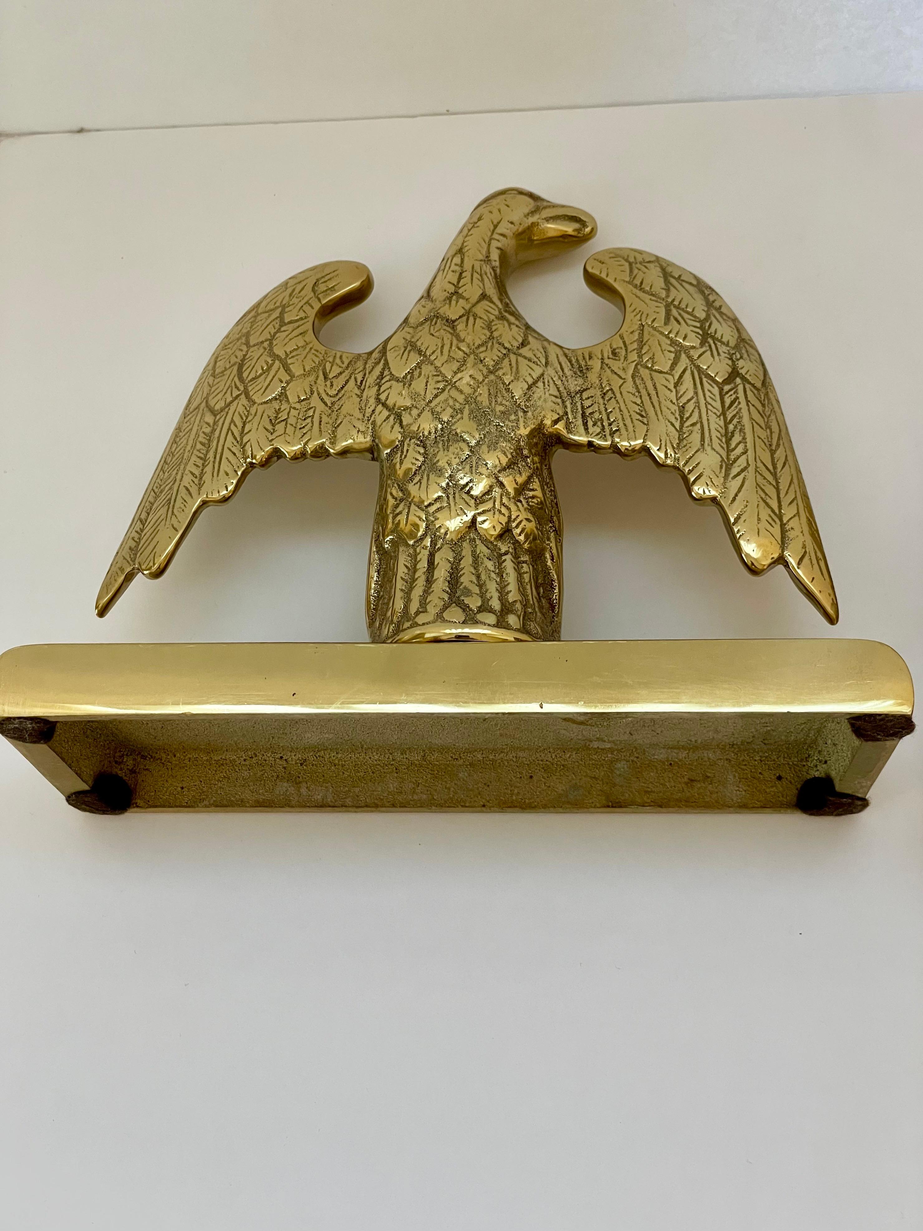 Pair of Virginia Metalcrafters Brass Eagle Bookends 4
