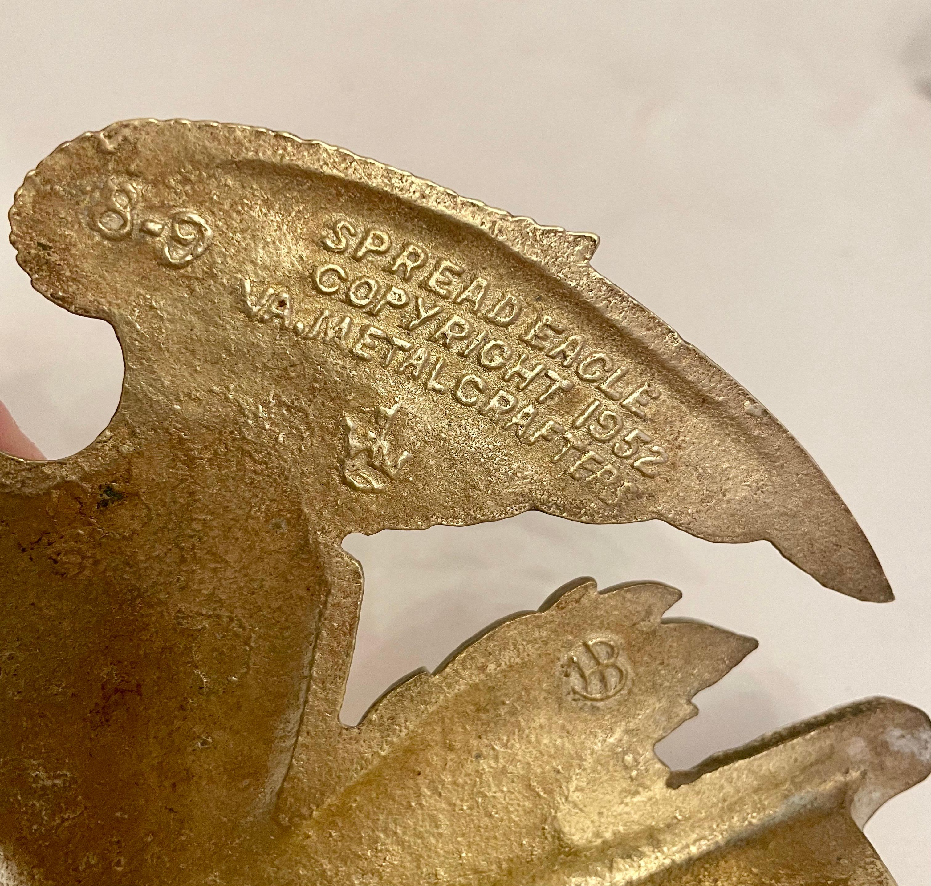 Paire de serre-livres aigle en laiton Virginia Metalcrafters 3