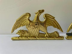 Coppia di reggilibri a forma di aquila in ottone di Virginia Metalcrafters