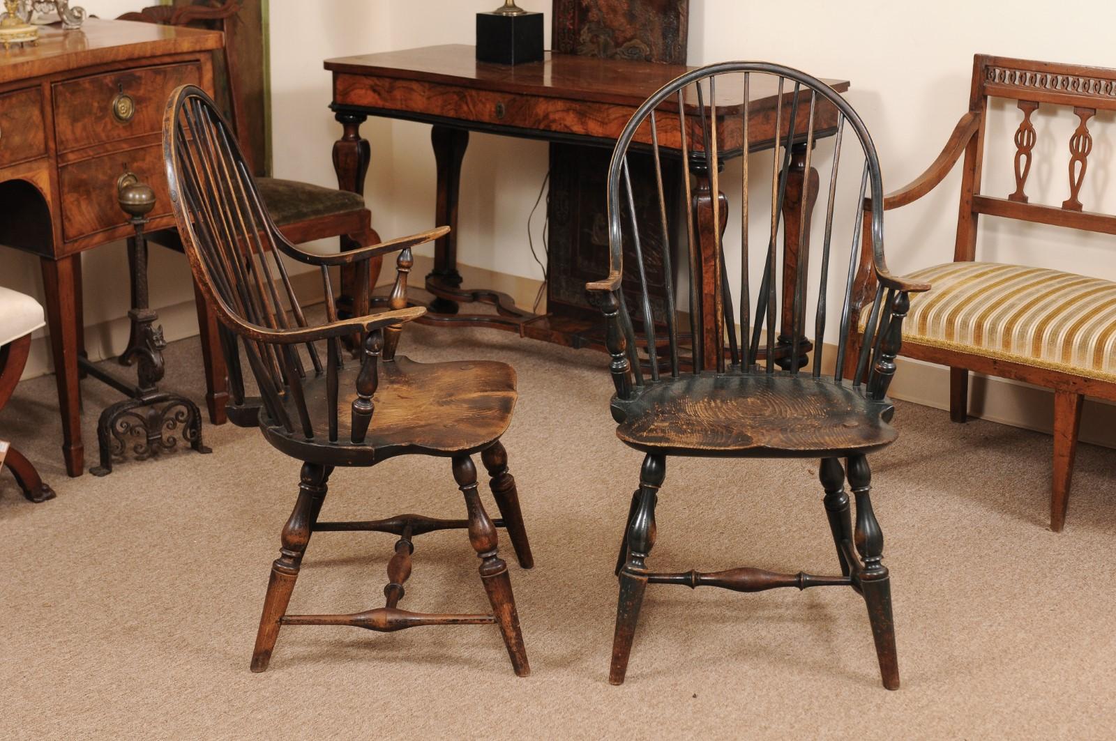 Hand-Crafted Pair of Virginia Windsor Armchairs, circa 1940