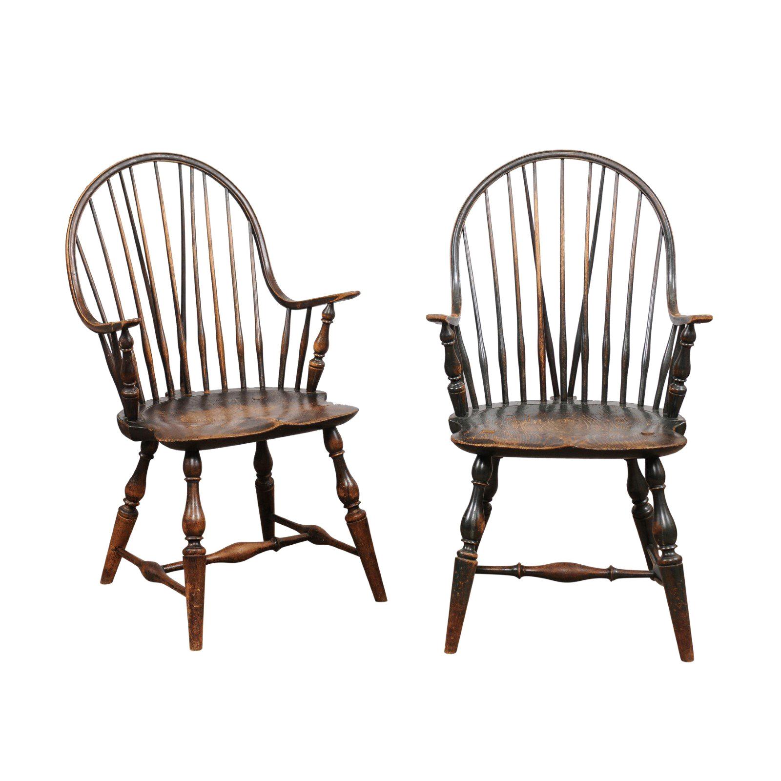 Pair of Virginia Windsor Armchairs, circa 1940