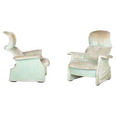 Pair of Viscontea armchairs with original upholstery in velvet, 1987