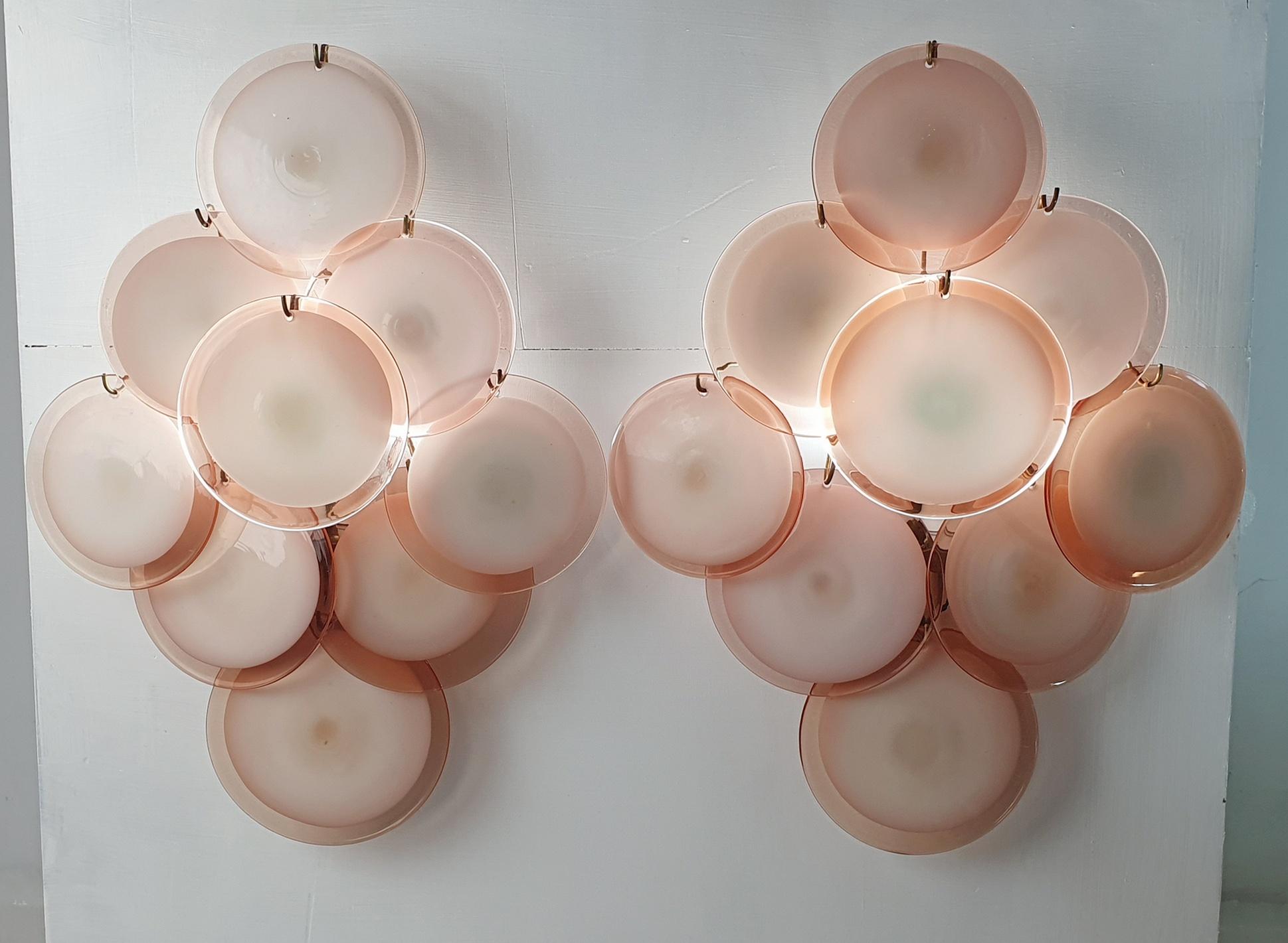 Pair of Vistosi Disc Wall Sconces, circa 1970 For Sale 4