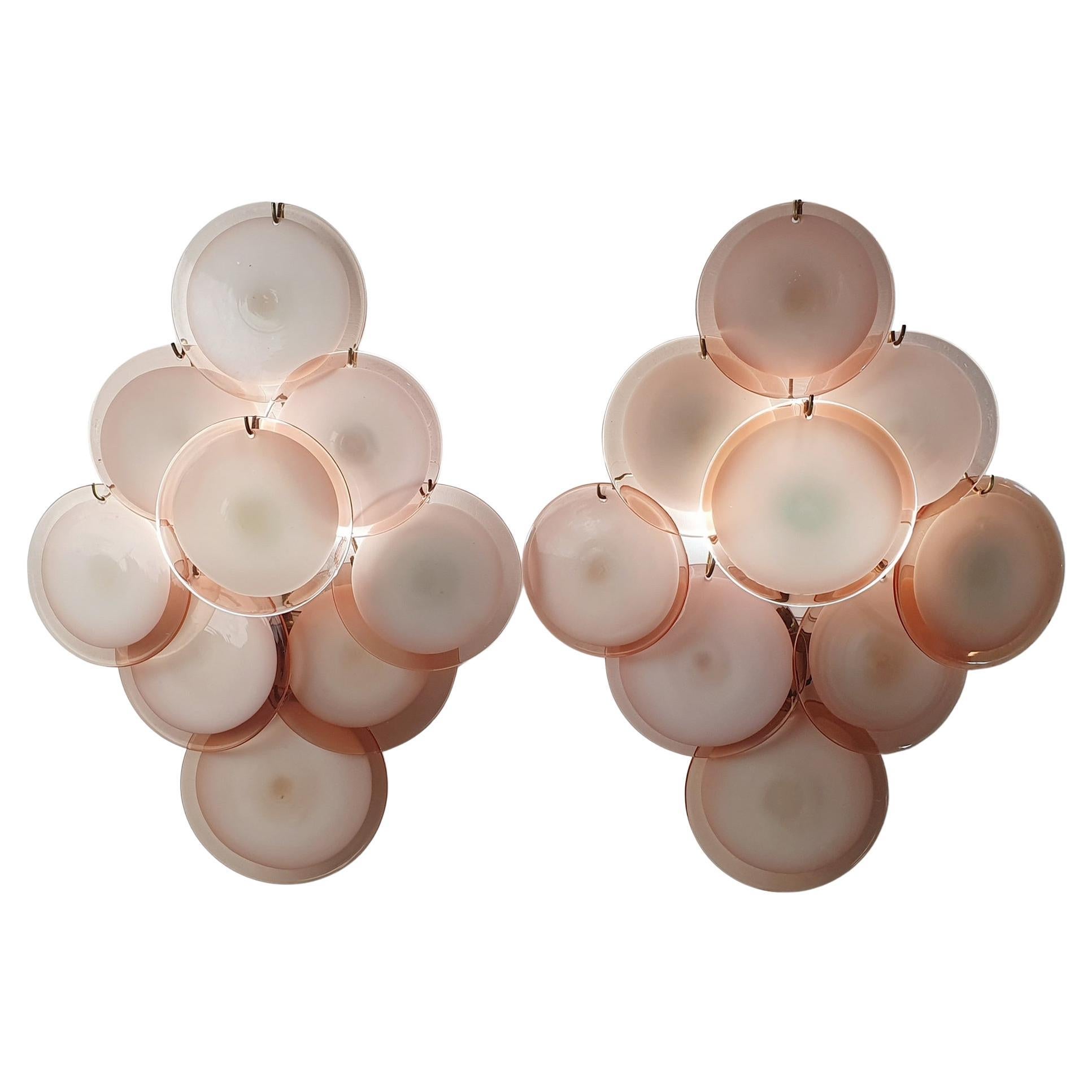 Pair of Vistosi Disc Wall Sconces, circa 1970 For Sale