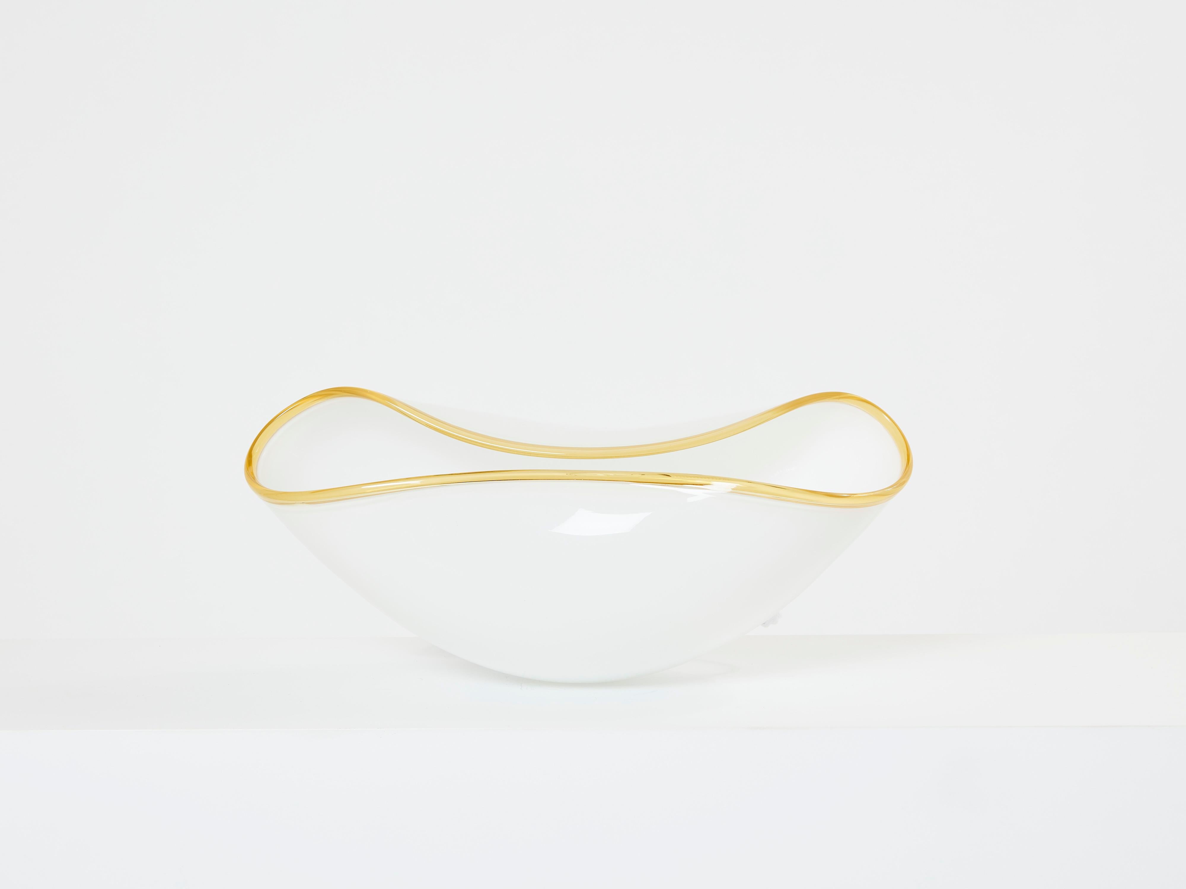 Pair of Vistosi Orsera Italian Murano Glass Table Lamps, 1970s For Sale 1