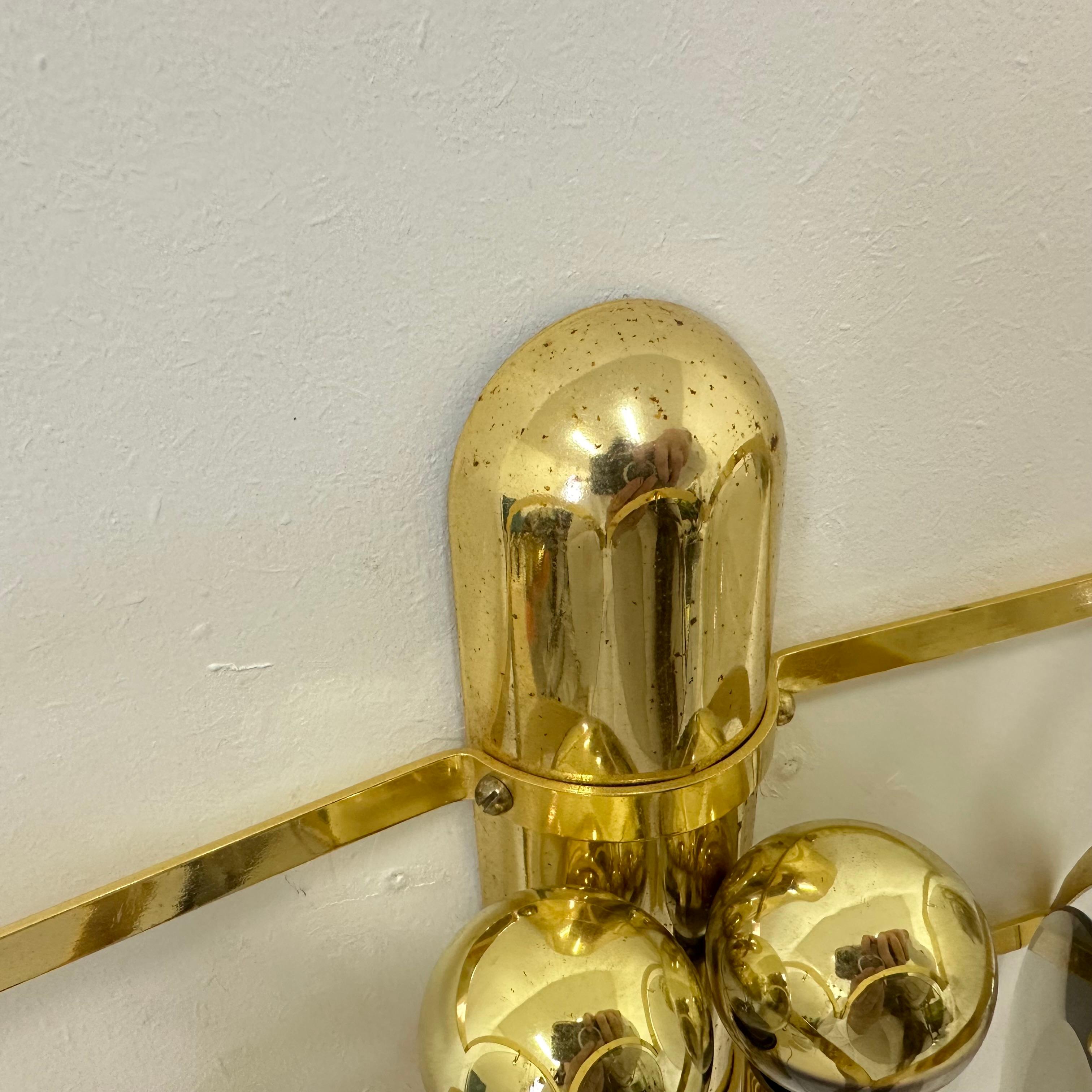 Mid-Century Modern Pair of Vistosi sconces smoked glass , 1970s For Sale